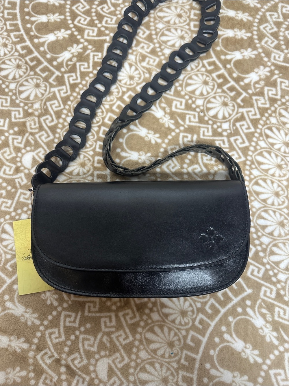 Patricia Nash Chelsey Black Leather Crossbody Bag New with Tags